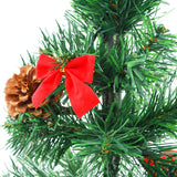 Artificial Pre-lit Christmas Tree with Baubles Green 64 cm - Close-Up Angle