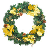 Christmas Wreath with LED Lights Green 60 cm PVC - Side View