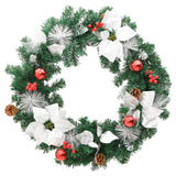 Christmas Wreath with LED Lights Green 60 cm PVC - Side View