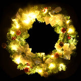 Christmas Wreath with LED Lights Green 60 cm PVC - Top-Down View