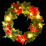 Christmas Wreath with LED Lights Green 60 cm PVC - Top-Down View