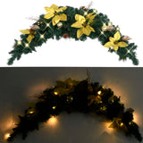 Christmas Arch with LED Lights Green 90 cm PVC - Front View