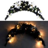 Christmas Arch with LED Lights Black 90 cm PVC - Front View