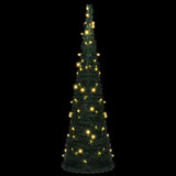Pop-up String Artificial Pre-lit Christmas Tree Green 150 cm - Top-Down View