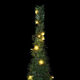 Pop-up String Artificial Pre-lit Christmas Tree Green 150 cm - Rear View