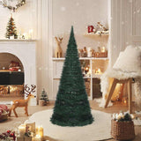Pop-up String Artificial Pre-lit Christmas Tree Green 210 cm