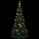 Pop-up String Artificial Pre-lit Christmas Tree Green 210 cm - Top-Down View