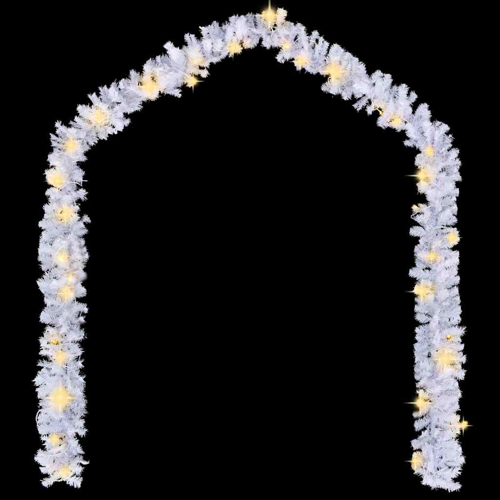 Christmas Garland with LED Lights White 5 m PVC