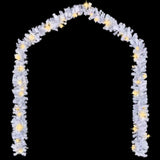 Christmas Garland with LED Lights White 5 m PVC - Front View
