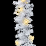 Christmas Garland with LED Lights White 5 m PVC