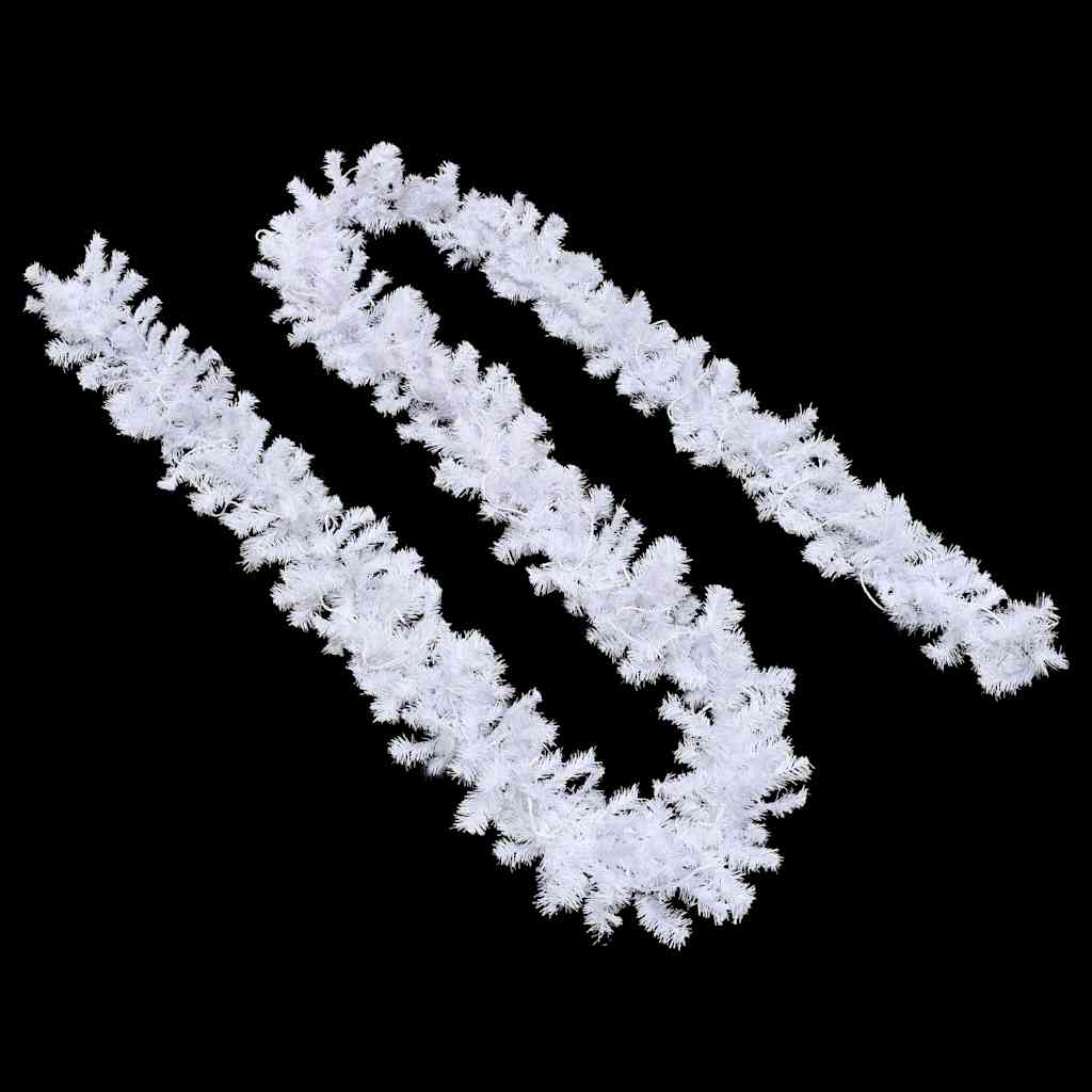 Christmas Garland with LED Lights White 5 m PVC