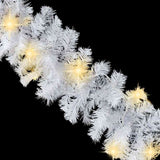 Christmas Garland with LED Lights White 5 m PVC