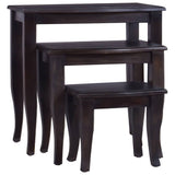Side Tables 3 pcs Light Black Coffee Solid Mahogany Wood