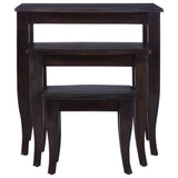 Side Tables 3 pcs Light Black Coffee Solid Mahogany Wood