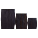Side Tables 3 pcs Light Black Coffee Solid Mahogany Wood - 45-Degree Angle