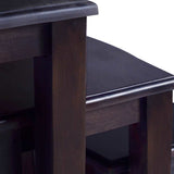 Side Tables 3 pcs Light Black Coffee Solid Mahogany Wood