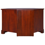 Corner TV Cabinet Classical Brown Solid Mahogany Wood - 45-Degree Angle
