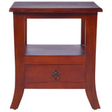 Bedside Cabinet Classical Brown Solid Mahogany Wood - Side View