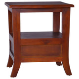 Bedside Cabinet Classical Brown Solid Mahogany Wood - Top-Down View