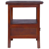 Bedside Cabinet Classical Brown Solid Mahogany Wood - 45-Degree Angle