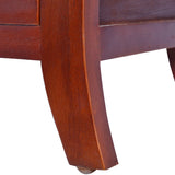 Bedside Cabinet Classical Brown Solid Mahogany Wood - Close-Up Angle