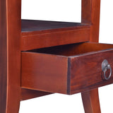 Bedside Cabinet Classical Brown Solid Mahogany Wood