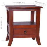 Bedside Cabinet Classical Brown Solid Mahogany Wood - Extra Image