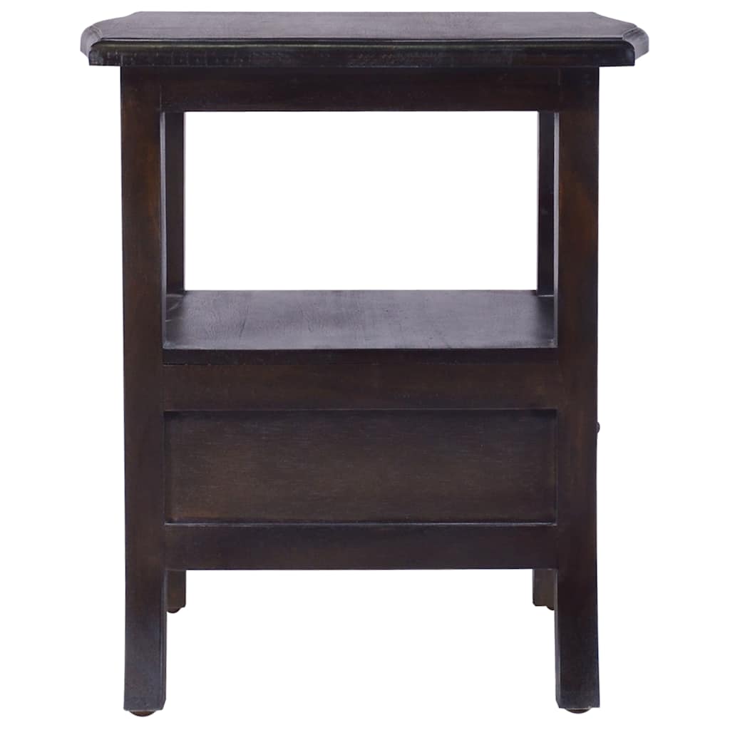 Bedside Cabinet Light Black Coffee Solid Mahogany Wood
