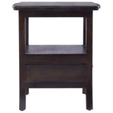 Bedside Cabinet Light Black Coffee Solid Mahogany Wood - Top-Down View