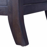 Bedside Cabinet Light Black Coffee Solid Mahogany Wood - Close-Up Angle