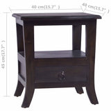 Bedside Cabinet Light Black Coffee Solid Mahogany Wood - Extra Image
