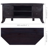 TV Cabinet Light Black Coffee 100x40x45 cm Solid Mahogany Wood - Low Angle