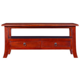 Coffee Table Classical Brown 90x50x40 cm Solid Mahogany Wood - Side View