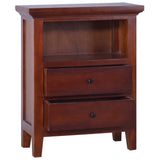 Side Cabinet Classical Brown 60x30x75 cm Solid Mahogany Wood - Front View