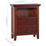 Side Cabinet Classical Brown 60x30x75 cm Solid Mahogany Wood - Extra Image