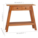 Console Table 90x30x75cm Solid Mahogany Wood - Extra Image