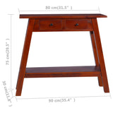 Console Table Classical Brown 90x30x75cm Solid Mahogany Wood - Extra Image