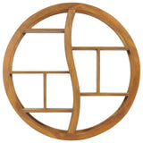 Yin Yang Wall Shelf 80x17.5x80 cm Solid Wood Teak - Front View