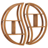 Yin Yang Wall Shelf 100x20x100 cm Solid Wood Teak