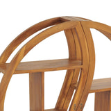 Yin Yang Wall Shelf 100x20x100 cm Solid Wood Teak - Rear View