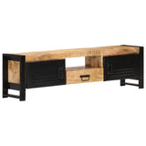 TV Cabinet 140x30x40 cm Rough Mango Wood - Extra Image