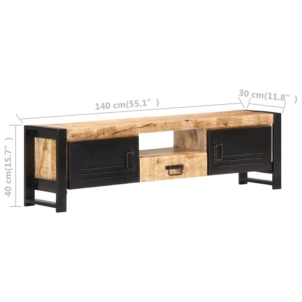 TV Cabinet 140x30x40 cm Rough Mango Wood