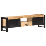 TV Cabinet 140x30x40 cm Rough Mango Wood - Extra Image