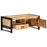 Coffee Table 100x50x40 cm Rough Mango Wood - Front View