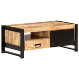 Coffee Table 100x50x40 cm Rough Mango Wood - Extra Image