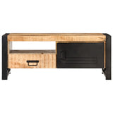 Coffee Table 100x50x40 cm Rough Mango Wood - Side View