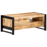 Coffee Table 100x50x40 cm Rough Mango Wood - Top-Down View