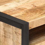 Coffee Table 100x50x40 cm Rough Mango Wood - 45-Degree Angle