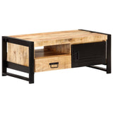 Coffee Table 100x50x40 cm Rough Mango Wood - Low Angle