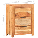 Sideboard 59x33x75 cm Solid Acacia Wood - Close-Up Angle